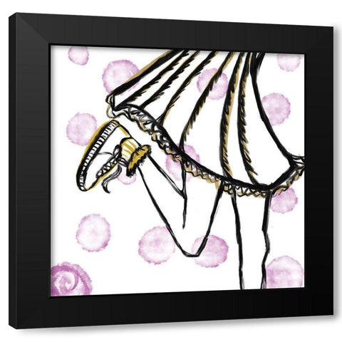 Pink Bubbles Black Modern Wood Framed Art Print with Double Matting by Seay, Anne