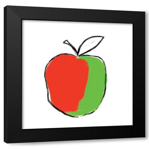 Apple Black Modern Wood Framed Art Print by Seay, Anne