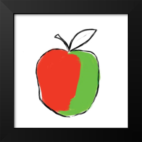 Apple Black Modern Wood Framed Art Print by Seay, Anne