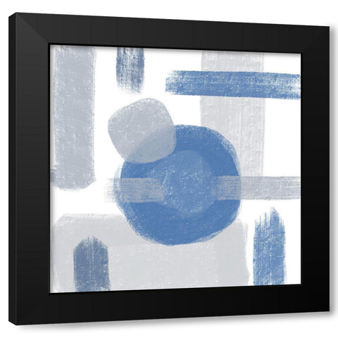 Blue Monday II Black Modern Wood Framed Art Print by Seay, Anne