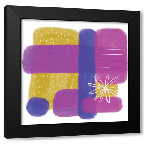 Perky Purple Black Modern Wood Framed Art Print by Seay, Anne