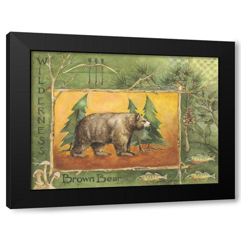 Brown Bear Black Modern Wood Framed Art Print by Phillips, Anita