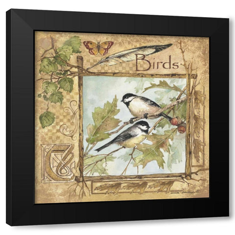 Birds Black Modern Wood Framed Art Print by Phillips, Anita