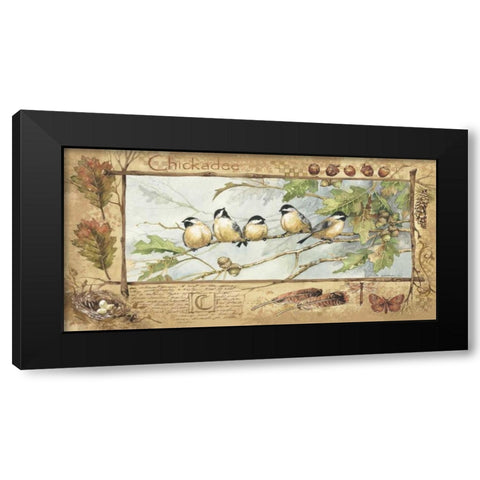 Chickadee Black Modern Wood Framed Art Print with Double Matting by Phillips, Anita