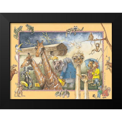 Noahs Ark Black Modern Wood Framed Art Print by Phillips, Anita