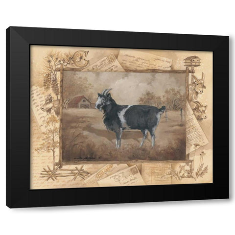 Goat Black Modern Wood Framed Art Print by Phillips, Anita