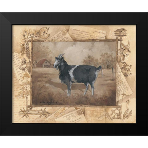 Goat Black Modern Wood Framed Art Print by Phillips, Anita