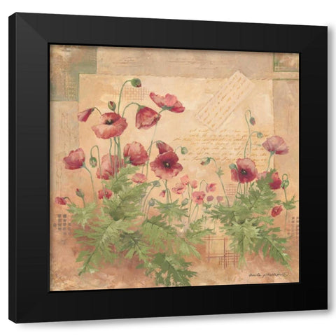 Floral I Black Modern Wood Framed Art Print by Phillips, Anita