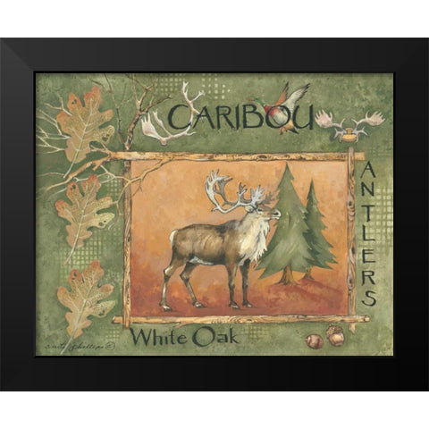 Caribou Black Modern Wood Framed Art Print by Phillips, Anita