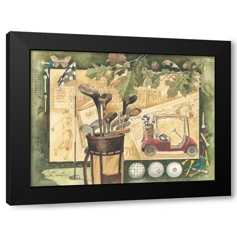 Golf Cart Black Modern Wood Framed Art Print with Double Matting by Phillips, Anita