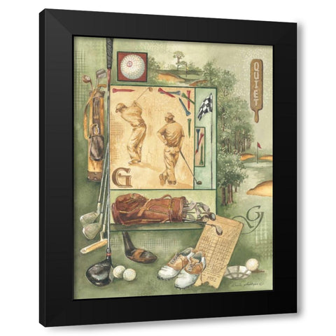 Quiet Black Modern Wood Framed Art Print with Double Matting by Phillips, Anita