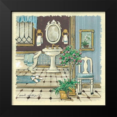 Antique Bath I Black Modern Wood Framed Art Print by Phillips, Anita