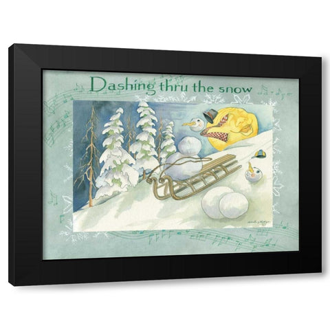Dashing Through the Snow Black Modern Wood Framed Art Print with Double Matting by Phillips, Anita