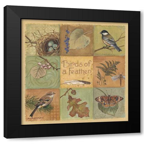 Birds of a Feather Black Modern Wood Framed Art Print by Phillips, Anita