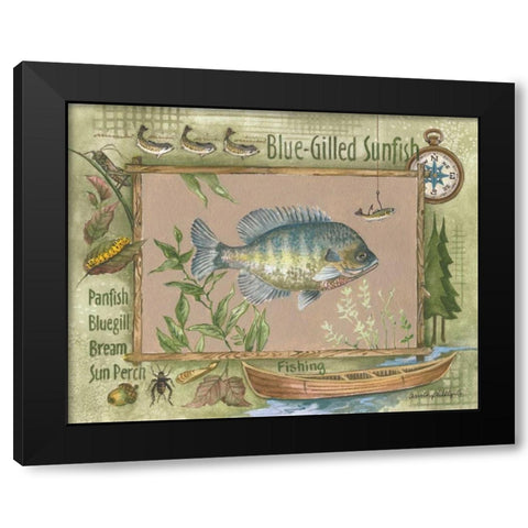 Blue-Gilled Sunfish Black Modern Wood Framed Art Print by Phillips, Anita