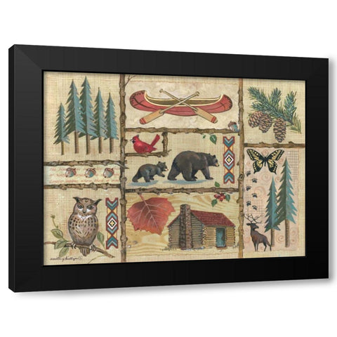 Joys of Camping Black Modern Wood Framed Art Print with Double Matting by Phillips, Anita