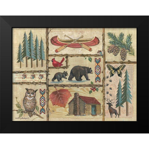 Joys of Camping Black Modern Wood Framed Art Print by Phillips, Anita