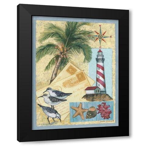 Lighthouse Letters Black Modern Wood Framed Art Print with Double Matting by Phillips, Anita