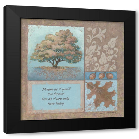 Dream As If Black Modern Wood Framed Art Print by Phillips, Anita