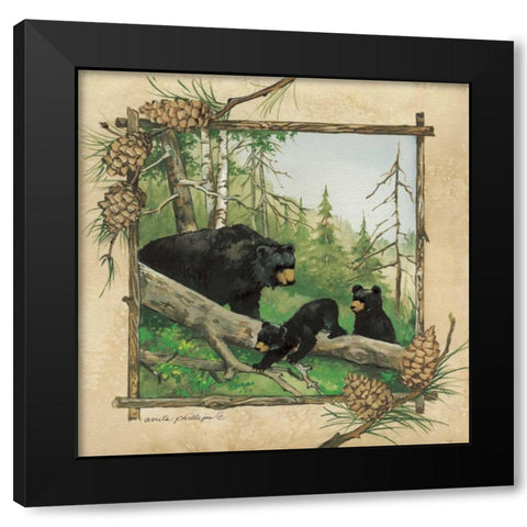 Black Bears IV Black Modern Wood Framed Art Print by Phillips, Anita