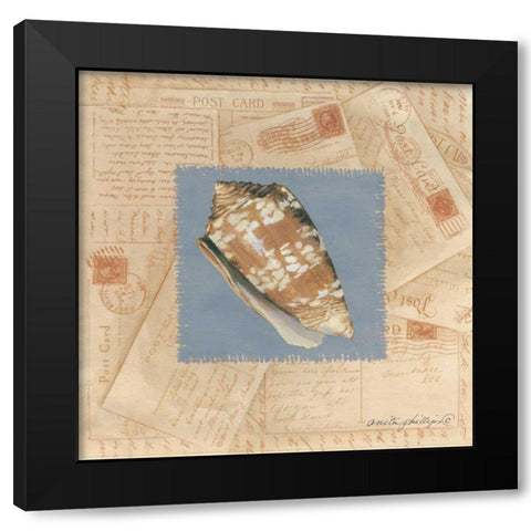 Marbled Cone Black Modern Wood Framed Art Print by Phillips, Anita