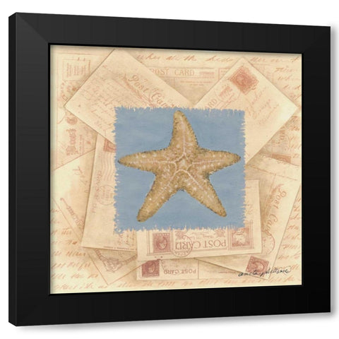 Starfish Postcard Black Modern Wood Framed Art Print by Phillips, Anita