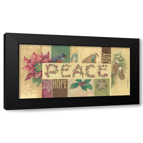Peace Black Modern Wood Framed Art Print with Double Matting by Phillips, Anita