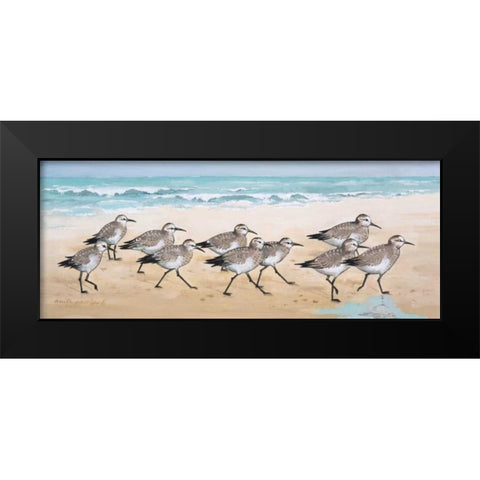 Beating the Waves Black Modern Wood Framed Art Print by Phillips, Anita
