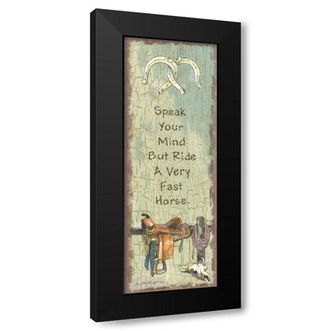 Speak Your Mind Black Modern Wood Framed Art Print by Phillips, Anita