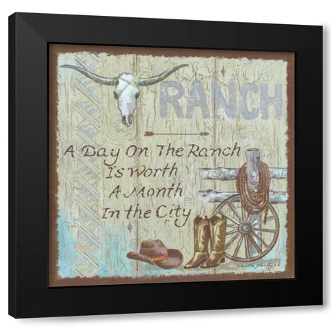 Ranch Black Modern Wood Framed Art Print by Phillips, Anita