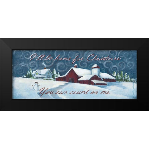 Home for Christmas Black Modern Wood Framed Art Print by Phillips, Anita