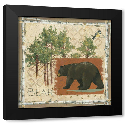 Black Bear Black Modern Wood Framed Art Print with Double Matting by Phillips, Anita