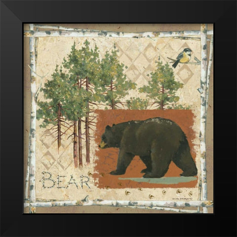 Black Bear Black Modern Wood Framed Art Print by Phillips, Anita