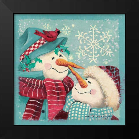 Nose to Nose Black Modern Wood Framed Art Print by Phillips, Anita