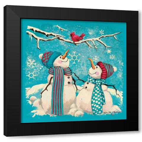 Bird Watching Black Modern Wood Framed Art Print with Double Matting by Phillips, Anita