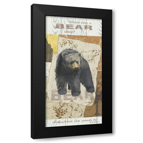 Bear Sleep Black Modern Wood Framed Art Print by Phillips, Anita