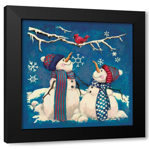 Bird Watching Black Modern Wood Framed Art Print with Double Matting by Phillips, Anita