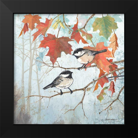 Chickadees II Black Modern Wood Framed Art Print by Phillips, Anita