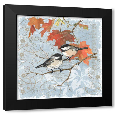 Chickadees III Black Modern Wood Framed Art Print by Phillips, Anita