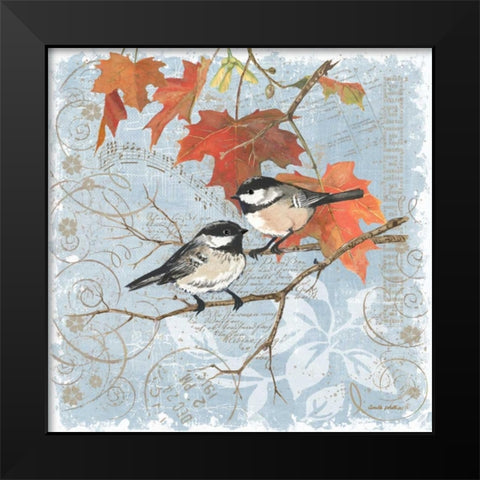 Chickadees III Black Modern Wood Framed Art Print by Phillips, Anita