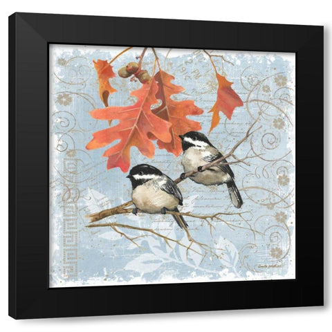 Chickadees IV Black Modern Wood Framed Art Print by Phillips, Anita