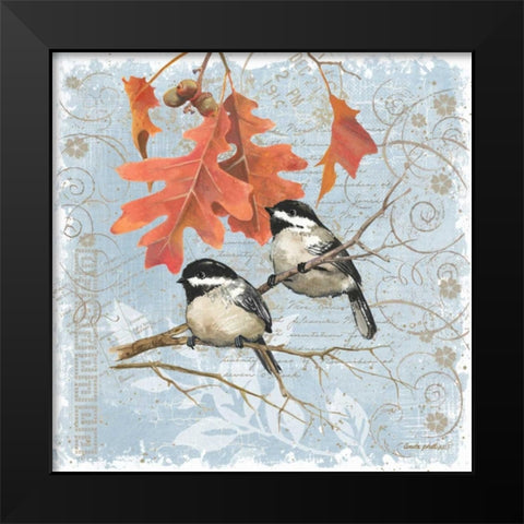 Chickadees IV Black Modern Wood Framed Art Print by Phillips, Anita