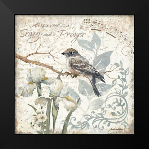 A Song and a Prayer Black Modern Wood Framed Art Print by Phillips, Anita