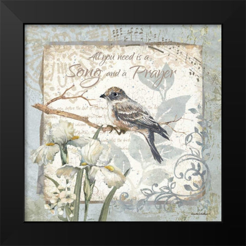 A Song and a Prayer - Border Black Modern Wood Framed Art Print by Phillips, Anita