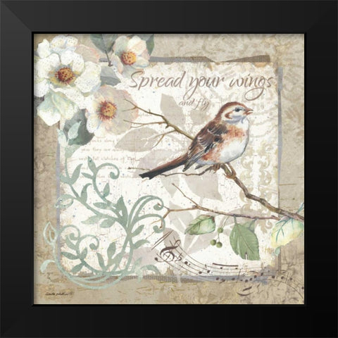 Spread Your Wings - Border Black Modern Wood Framed Art Print by Phillips, Anita