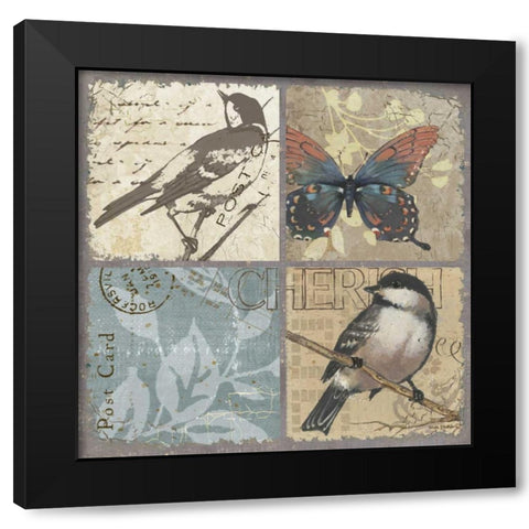 Bird 4 Patch II Black Modern Wood Framed Art Print by Phillips, Anita
