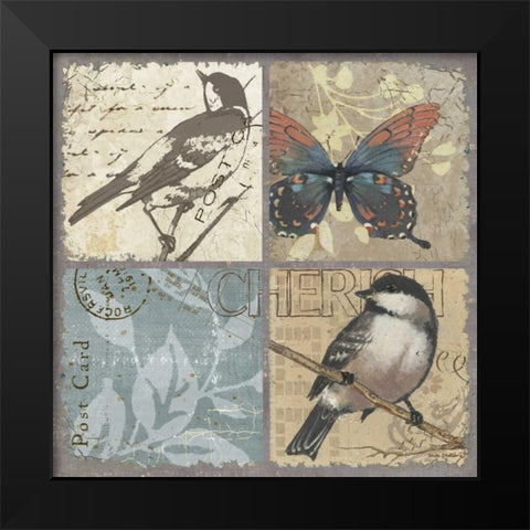Bird 4 Patch II Black Modern Wood Framed Art Print by Phillips, Anita