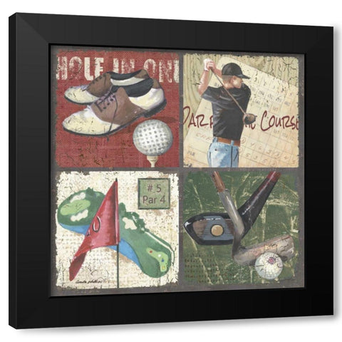 Par for the Course Black Modern Wood Framed Art Print by Phillips, Anita