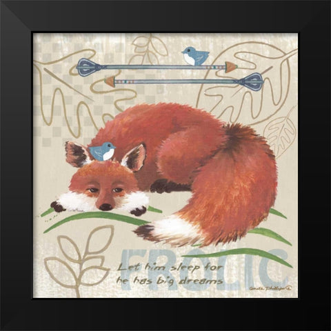 Lil Boys Fox Black Modern Wood Framed Art Print by Phillips, Anita