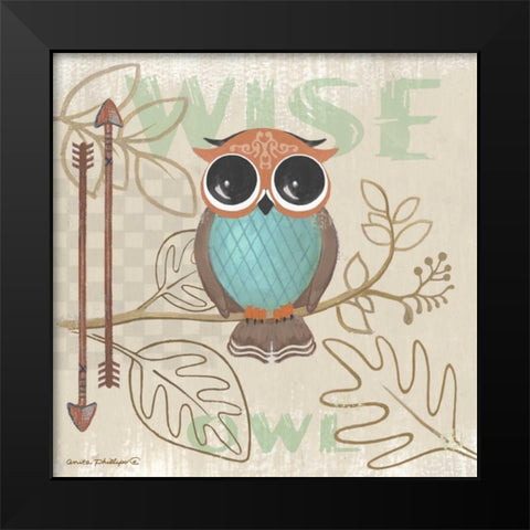 Lil Boys Owl Black Modern Wood Framed Art Print by Phillips, Anita